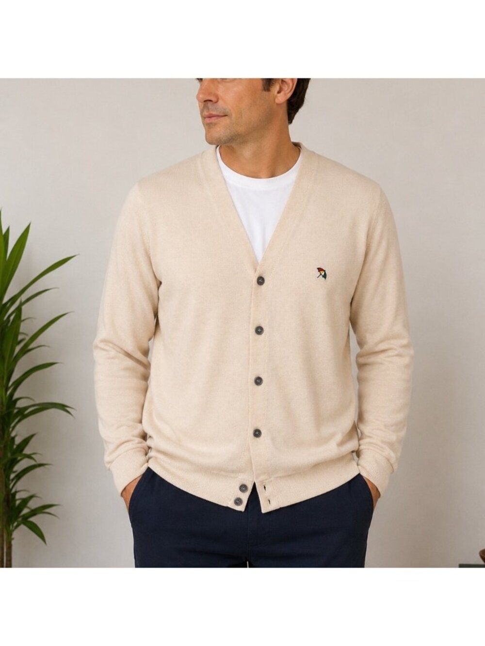 Vintage 80s Arnold Palmer Cardigan Sweater Umbrella Logo Golf Grandpa Core